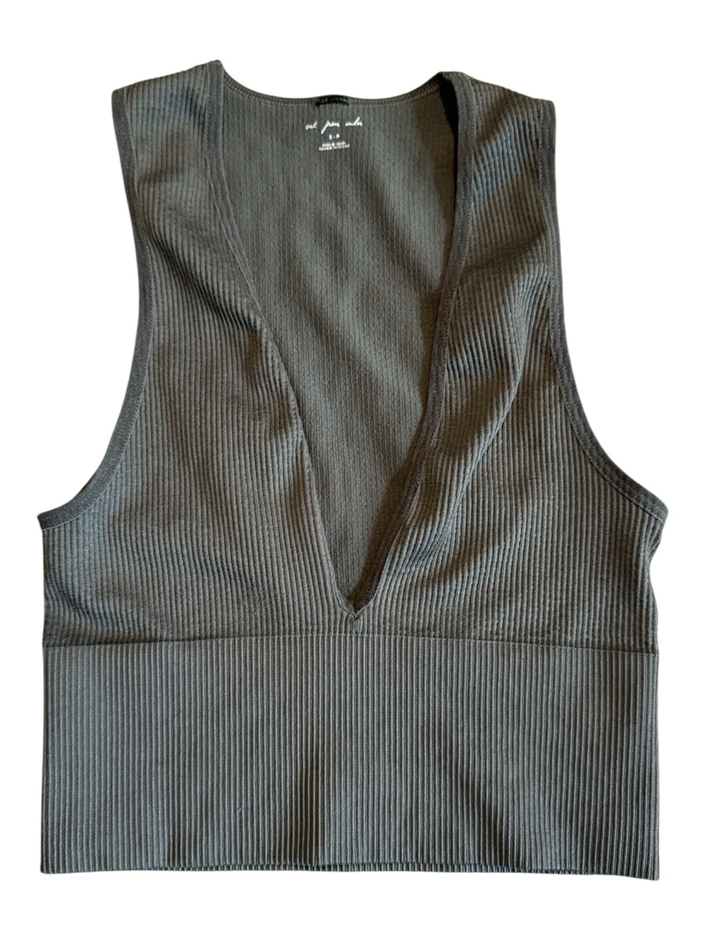 THREE Urban Outfitters Out From Under Deep Plunge Ribbed Cropped Tops Size Small - Picture 9 of 11